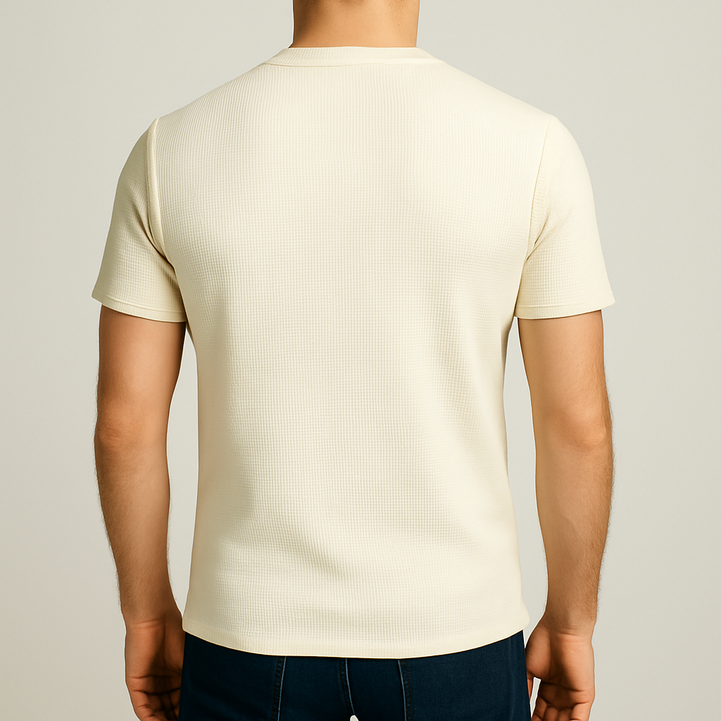 T-Shirt Henley Norvik Strukturstrick
